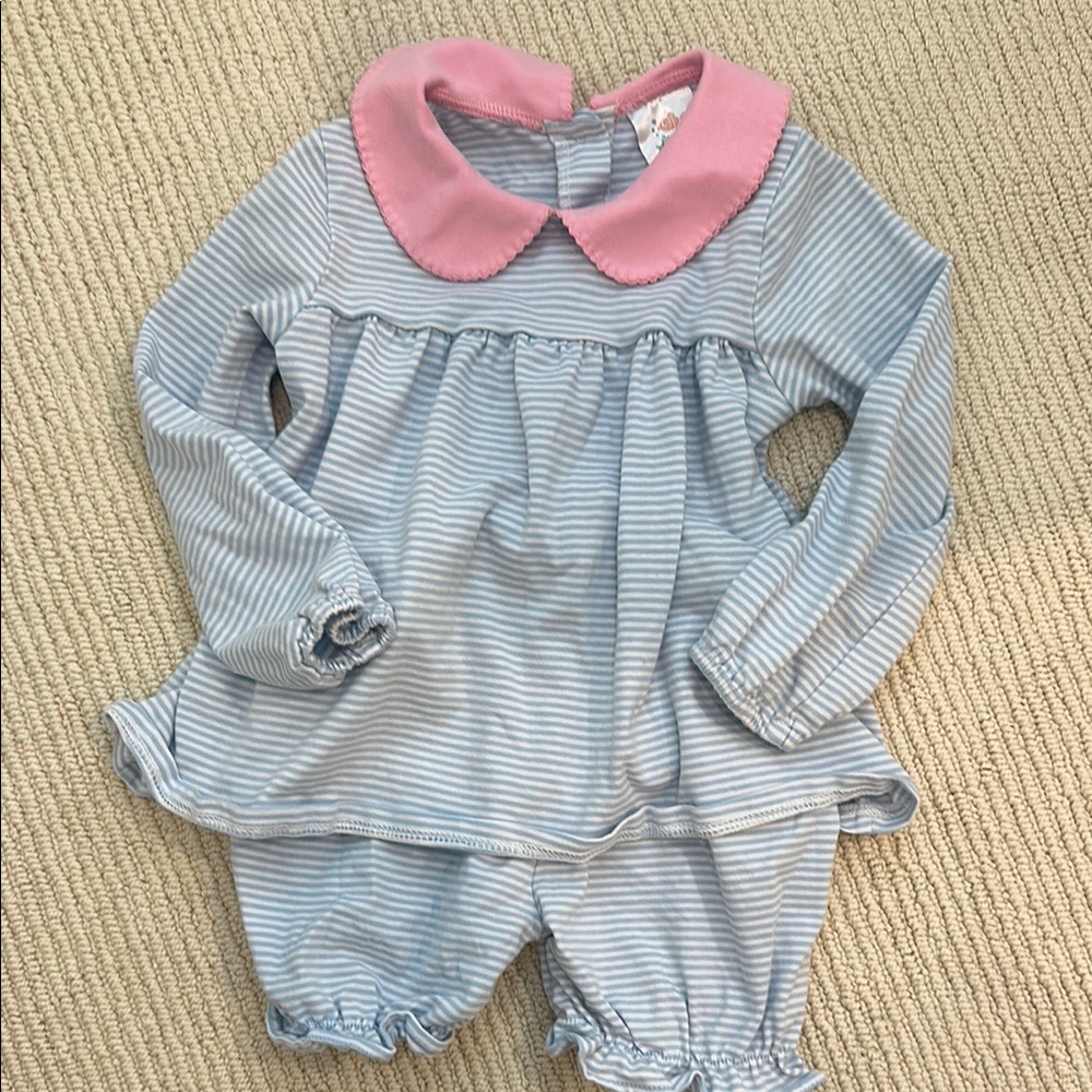 Pink and Blue Striped Kids Matching Set